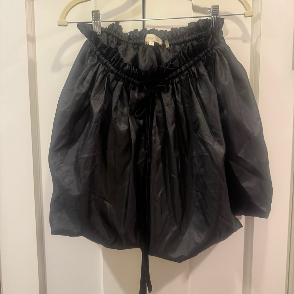 LoveShackFancy Cheyenne Black Bubble Mini Skirt - Womens Size M